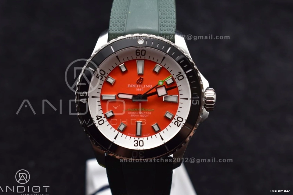BLSF Rubber Strap 1164 Green SuperOcean Automatic Edition Orange A Dial 42 on 1:1 SS Best FashionForward 0131